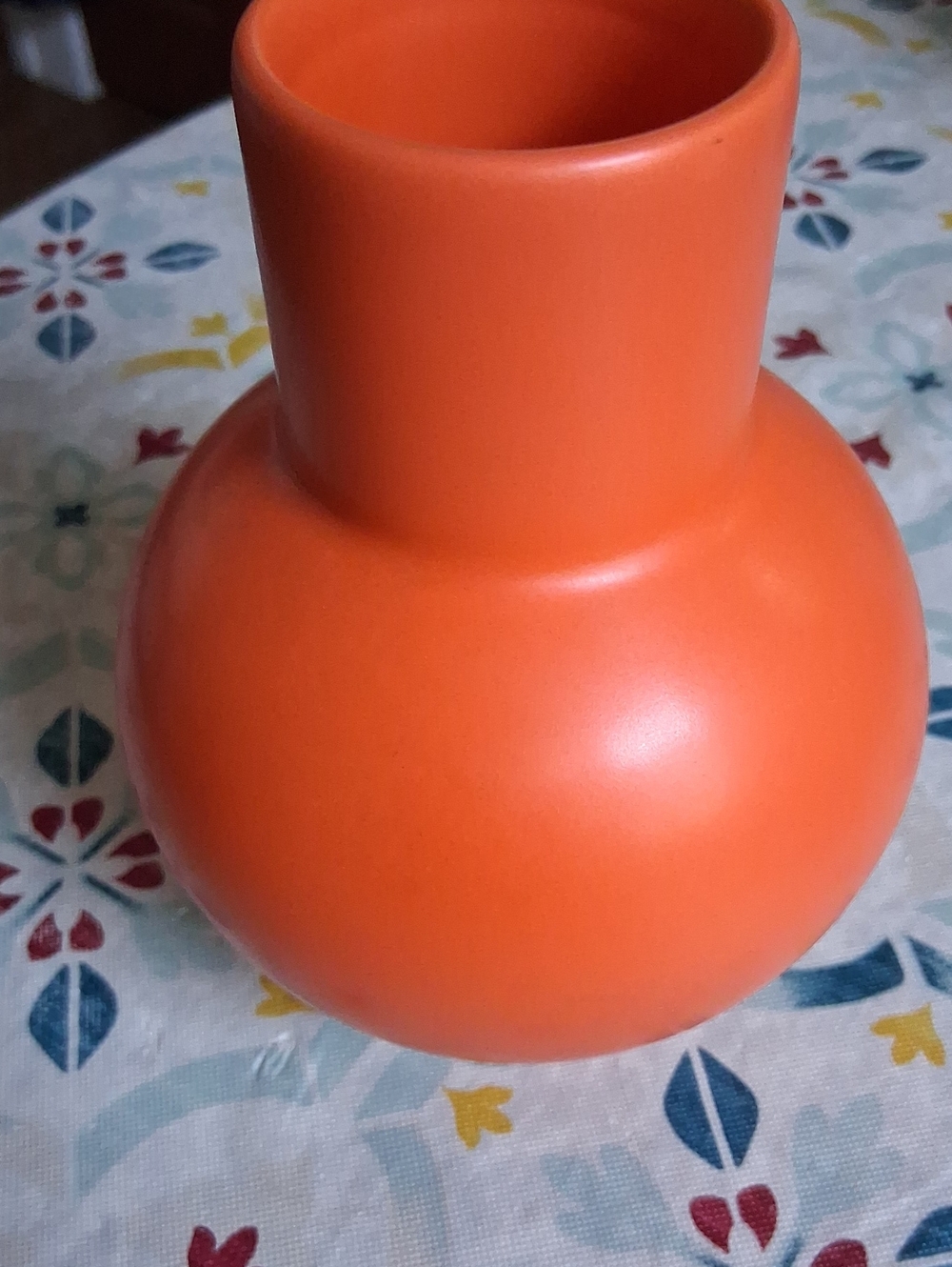 Moma Bright Orange Rounded Ceramic Vase - Picture 5 of 6